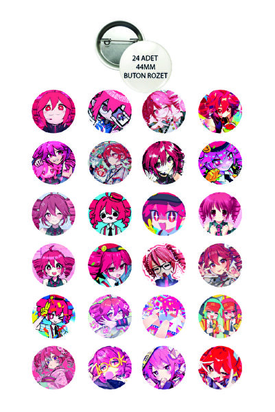 nihonwosekai Kasane Teto Anime Buton Rozet 44mm 24 ADET