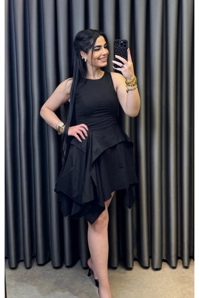 Nisam Ruffle Detailed Poplin Dress