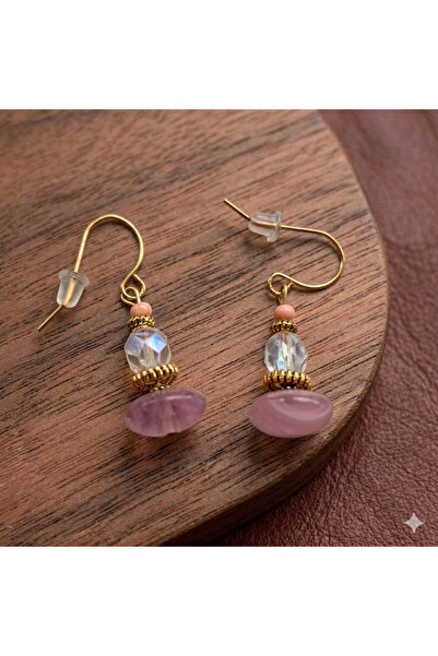 azra takı tasarım Handmade Authentic Bohemian Dangle Pink Women's Earrings