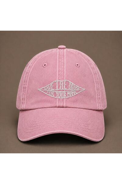 WeavedCo "Save the Drama for Your Mama" Embroidered Vintage Washed Cap Hat
