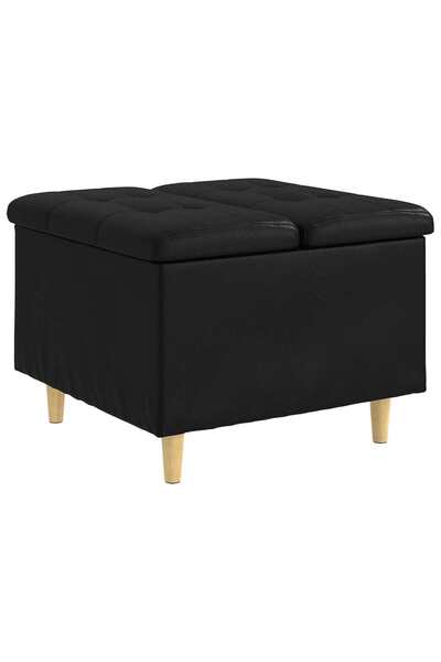 vidaxl Ottomană de depozitare Negru 60 x 60 x 45 cm Piele artificială