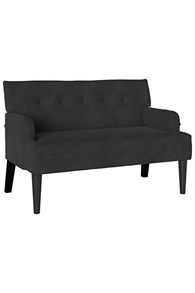 vidaxl Bancă Chesterfield Negru 112 x 65,5 x 75 cm Catifea