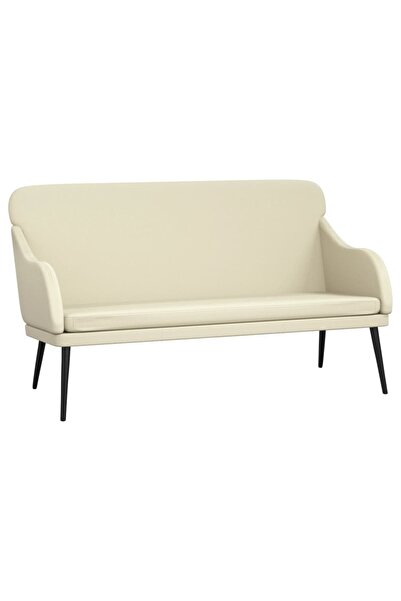 vidaxl Bancă, crem, 110x76x80 cm, piele ecologică