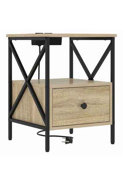 vidaxl Dulap de noapte Stejar Sonoma 41,5 x 40,5 x 55 cm Lemn compozit