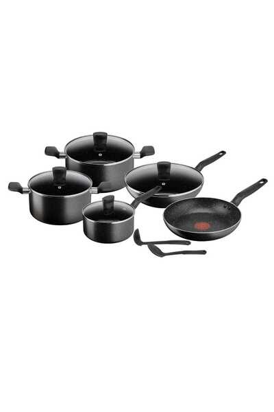 TEFAL طقم أواني طهي دارك ستون، 11 قطعة، B4915B85