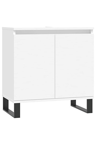vidaxl Sink cabinet, white, 58x33x60 cm, processed wood