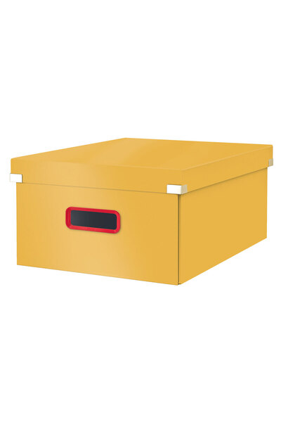 Leitz STORAGE BOX WITH LID AND FOLDABLE HANDLE 36 x 20 x 48 CM AMBER YELLOW COSY