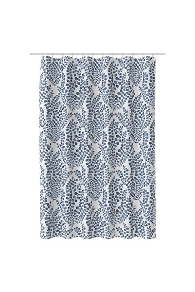 IKEA LÖJTNANT Shower curtain, blue, 180 x 200 cm