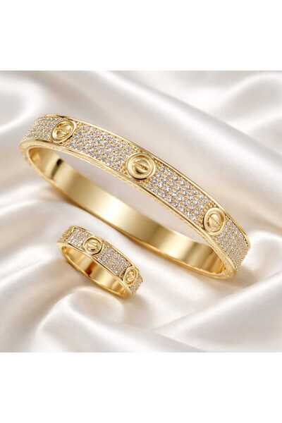 NN SET BIJUTERII VINTY ,INOXIDABIL ,inel reglabil ,placat cu aur 14 k
