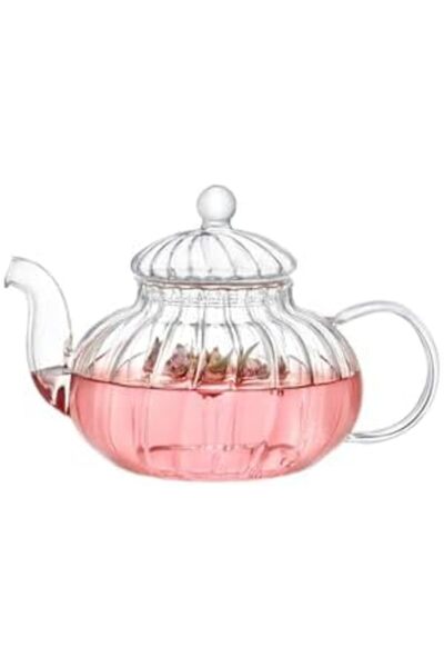 Yıldızan Nzr Beautestore Lahey Borosilicate Glass Teapot with Strainer, 720ml...