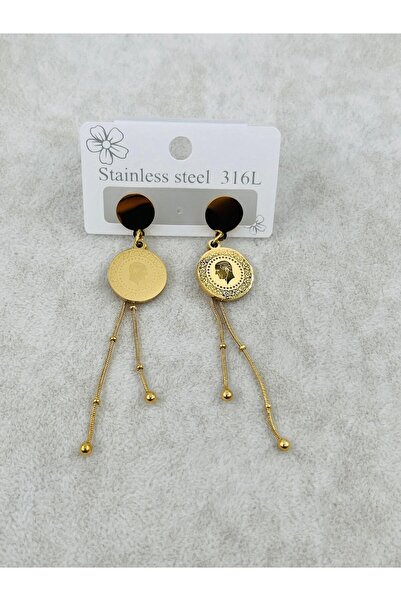 Bozhi Earrings Steel Gold Business Woman Style