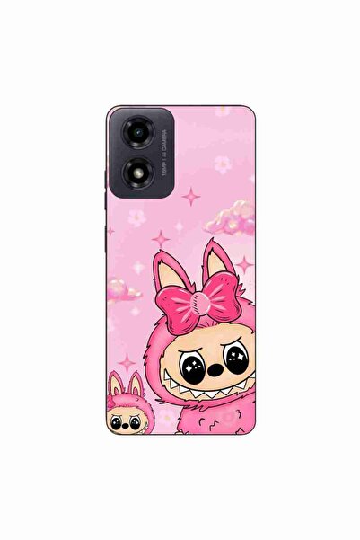 OEM Husa compatibila cu Motorola Moto G24 Silicon Gel Tpu Model Labubu Pink F...