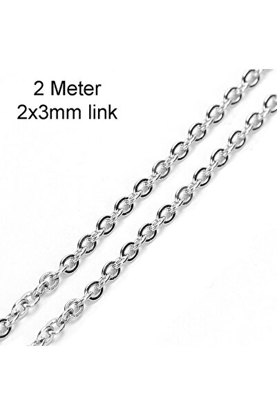 Choice4 Steel 2x3mm 2 Meters Stainless Steel Chain 1 1.5 2mm Gold&Steel Color...