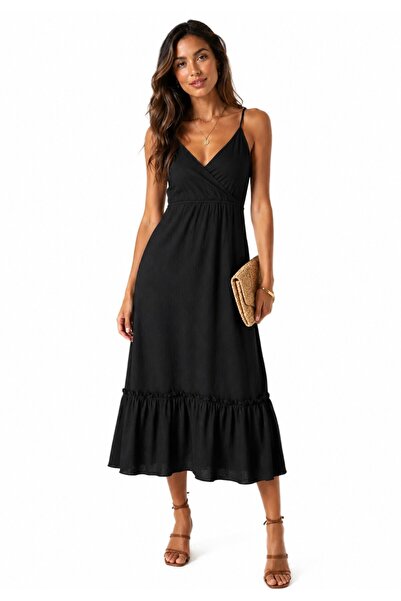 ANNA FİELD BLACK SUMMER DRESS