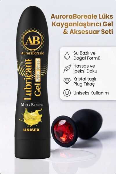 AuroraBoreale Büyük Boy 125 ML Premium Muzlu Kayganlaştırıcı Jel Kırmızı Taşl...