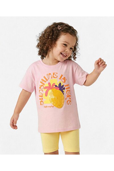 Bonfino 100% Cotton Oversized T-Shirt and Shorts Set with Fruit & Text Print ...