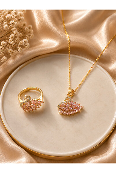 NOVA LİNE ACCESSORİES NOVA LİNE 316L Paslanmaz Çelik Gold Pembe Zirkon Taşlı ...