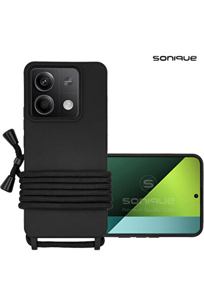 Other Sonique Back Cover Silicone 0.5mm with Strap Black (Redmi Note 13 5G)
