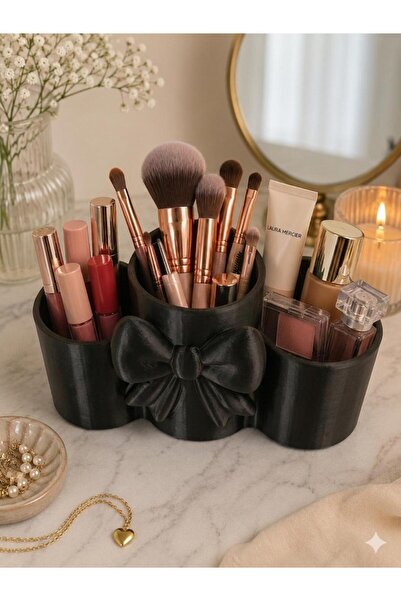 3D MESHİNG Decorative Makeup Organizer with Bow