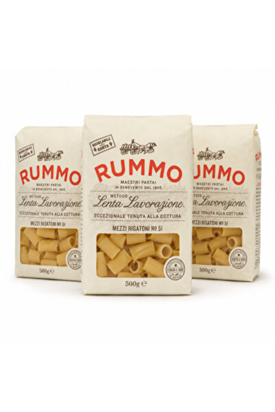 Rummo Set de 3 x Mezzi Rigatoni Nr. 51 bucăți de paste, 500g fiecare, pentru ...