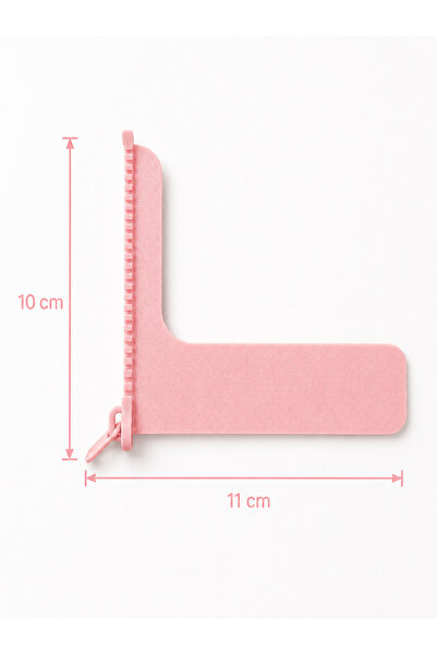 Mabs Tech Fermuar Kitap Ayracı – Minimalist Beyaz Seri 3D Tasarım (10x11 cm) - Pembe