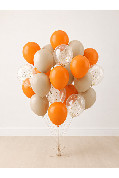 Balonsan Transparent Orange Sea Sand Balloon Bundle 20 Pieces