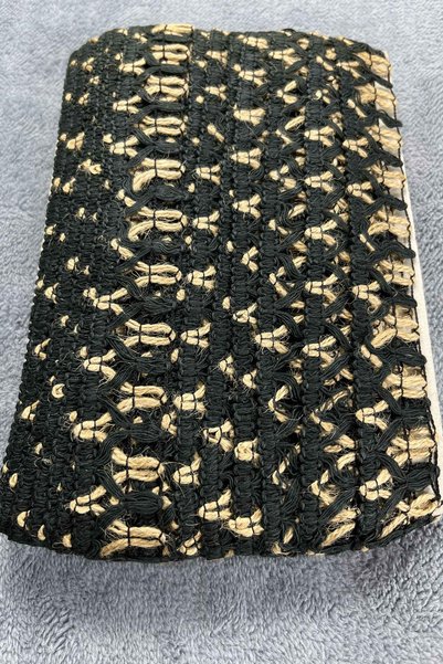 Hobigram Noirweave Ladder Hasır Şerit Kurdele – Siyah Bohem Örgü Dekoratif Premium 1 Metre