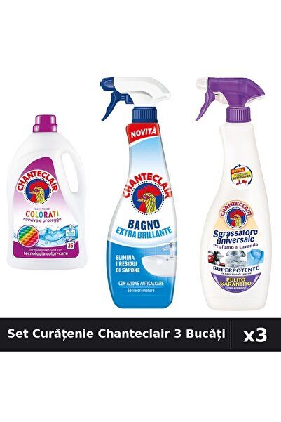 Chanteclair Set 3 Detergent și Degresant 1575ml - Color, Extra Strălucire, La...