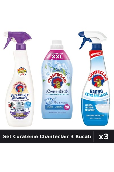 Chanteclair Set 3 Degresant și Balsam 600ml-625ml-1800ml - Mosc Alb, Saruri M...