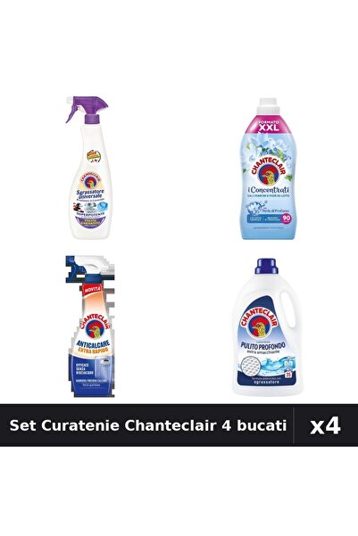 Chanteclair Set 4 Curatenie - Degresant, Detergent, Balsam Rufe 1575ml-1800ml...