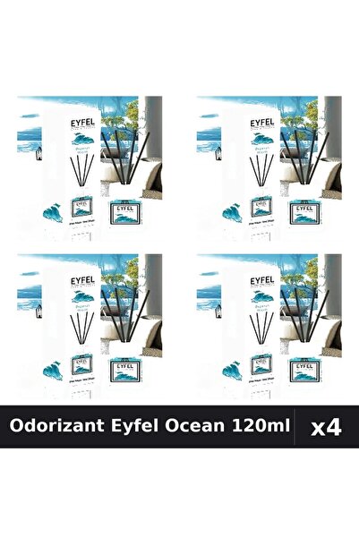 Eyfel Set 4 Odorizant Camera cu Betisoare Ocean 120ml - Parfum Intens