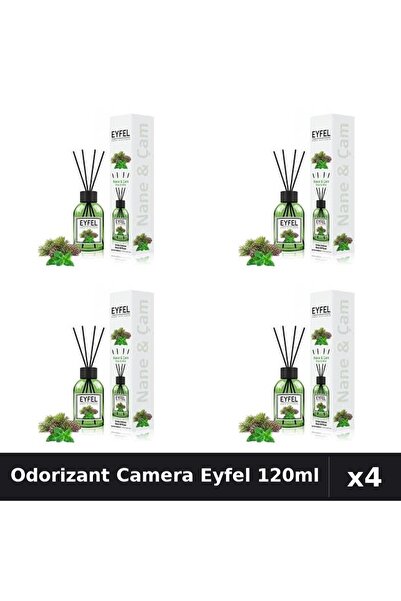 Eyfel Set 4 Odorizant Camera cu Betisoare - Pin Si Menta, Parfum Intens 120ml
