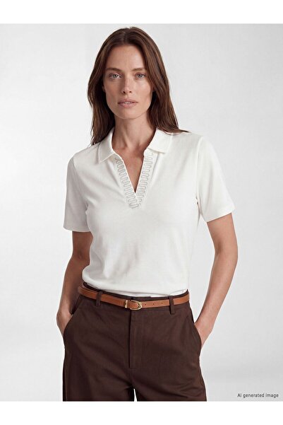 LC Waikiki Embroidered 100% Cotton Women's T-Shirt