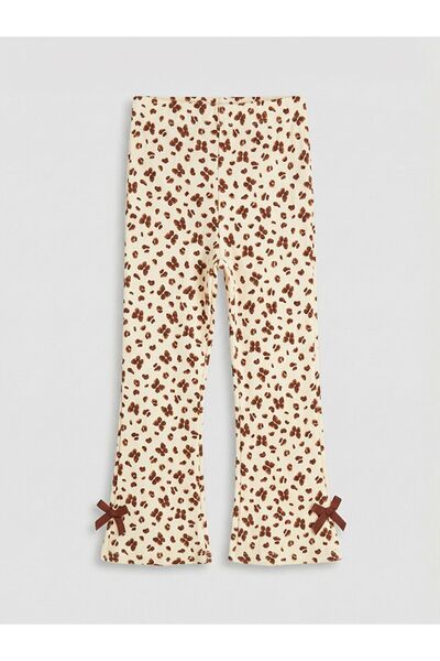 LC Waikiki Lcw Baby Girl Patterned Ribbed Flared Leggings