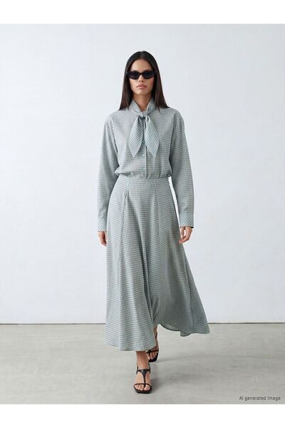 LC Waikiki LCW Modest Ekose Pileli Etek