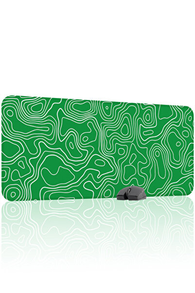 mousepad bastir لوحة ماوس للألعاب باللون الأخضر والأبيض مقاس 90 × 40 XXL، قاع...
