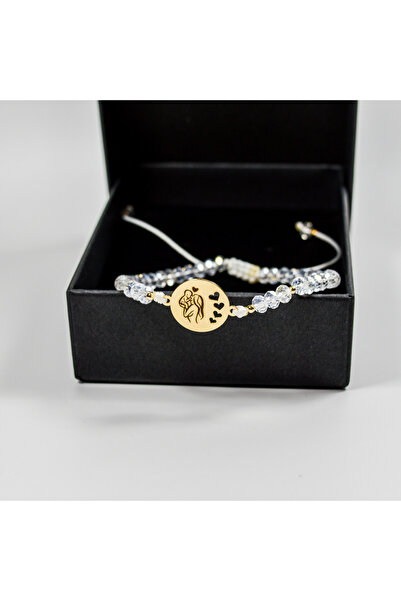 BLACK SWAN Bijoux Bratara cu banut din aur 14K si cristale naturale - Persona...