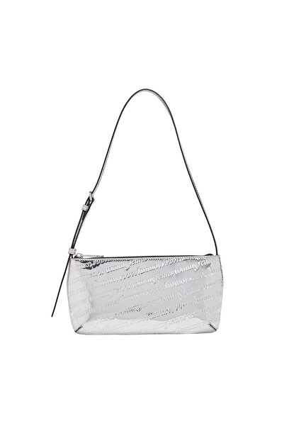 Tommy Hilfiger Γυναικεία Metallic Τσάντα Ώμου Ασημί Tommy Jeans AW0AW18009-01N