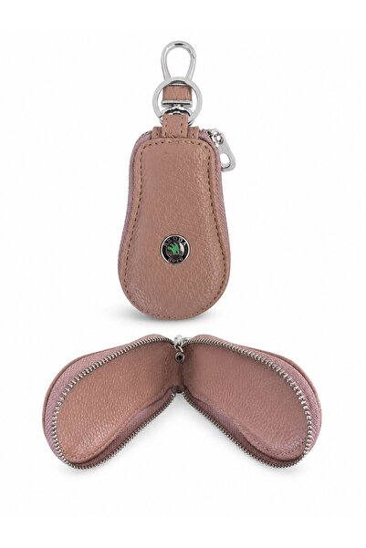 OEM Skoda Premium Eco- Leather Car Key Case – Elegant Case with Metal Ring, B...