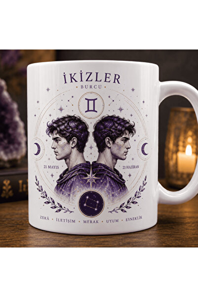 Art By Aslı Gemini Zodiac Themed Mug – Ceramic Mug with Astrology and Zodiac ...