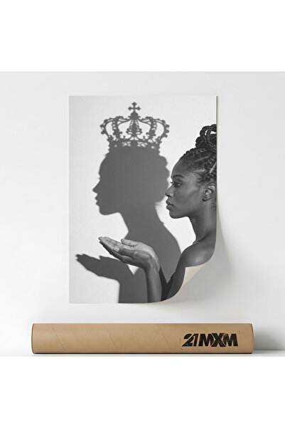 21mxm Poster Decorativ Tematică Royalty & Shadow - 'The Crown', Material Text...