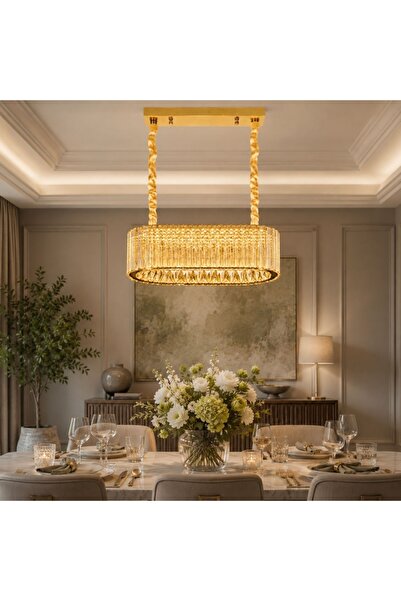proled Gold Crystal LED Chandelier 100W (50W+50W), remote control, Glimmer A6...