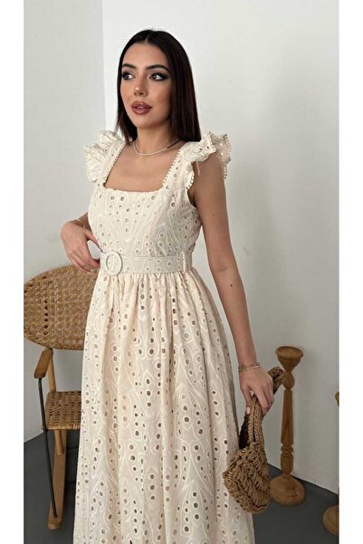 Volans Moda 9079 فستان فيستو مزين بكشكشة