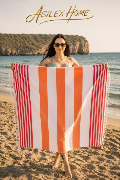 Asilex Home Collection Turkish Peshtemali Beach Towel 100% Cotton 100X180 Cm,...