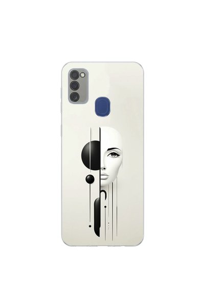 PPKin Samsung Galaxy M30S Compatible Aesthetic Face 2 Design Transparent Case