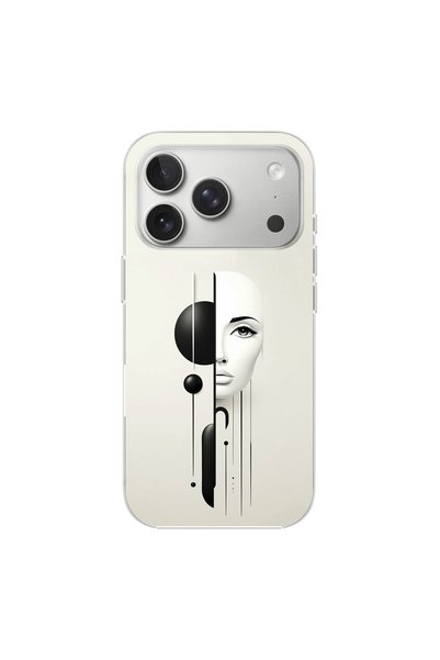 PPKin iPhone 17 Pro Max Compatible Aesthetic Face 2 Design Transparent Case