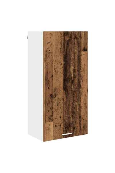 vidaxl Wall cabinet with door Old wood and White 50 x 31 x 100 cm