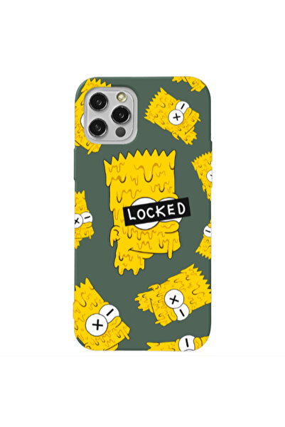 Other Apple iPhone 13 Pro Bart Simpson Dark Green Colored Silicone TPU Θήκη