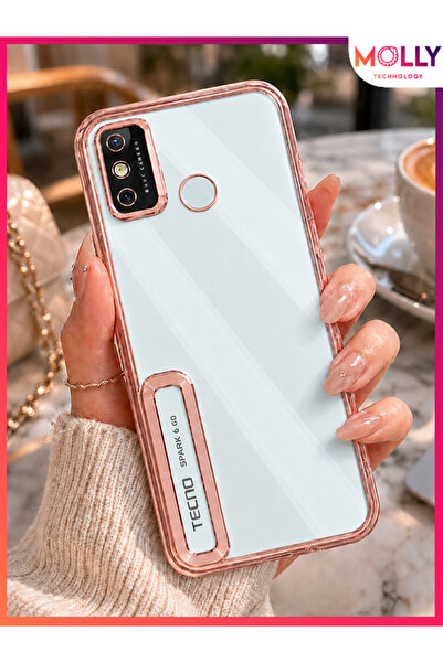Molly TECNO SPARK 6 GO İçin Kenarları Metalik Rose Lens Koruyuculu Lou Lazer ...