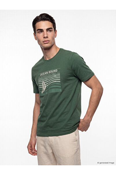 LC Waikiki Original Oval Collar Printed Men's T-Shirt